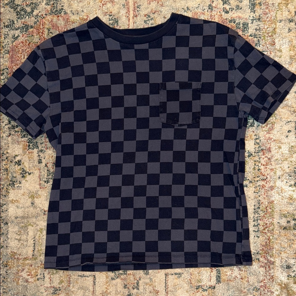 Gap Checkered Black and Gray T-Shirt